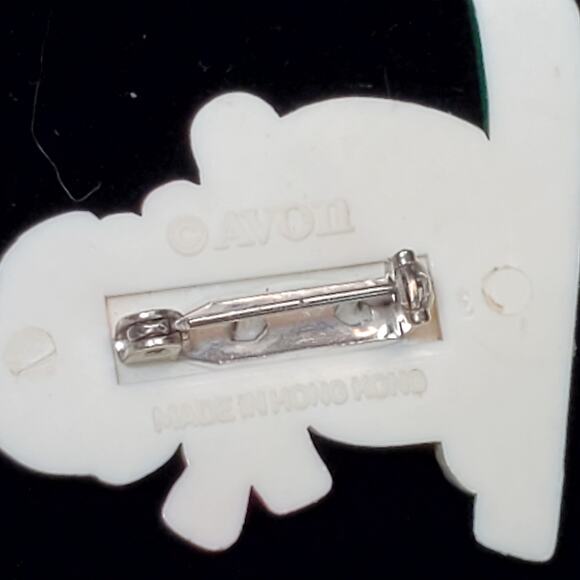 Vtg Avon Snowman Skiing Brooch Pin Winter Holiday Christmas 1.5" Made Hong Kong - Picture 4 of 4